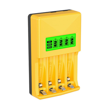 4-θέσεων NiMH έξυπνος φορτιστής με LCD οθόνη για μπαταρίες AA/AAA (1.2V) με είσοδο 5V/2A και έξοδο 2A