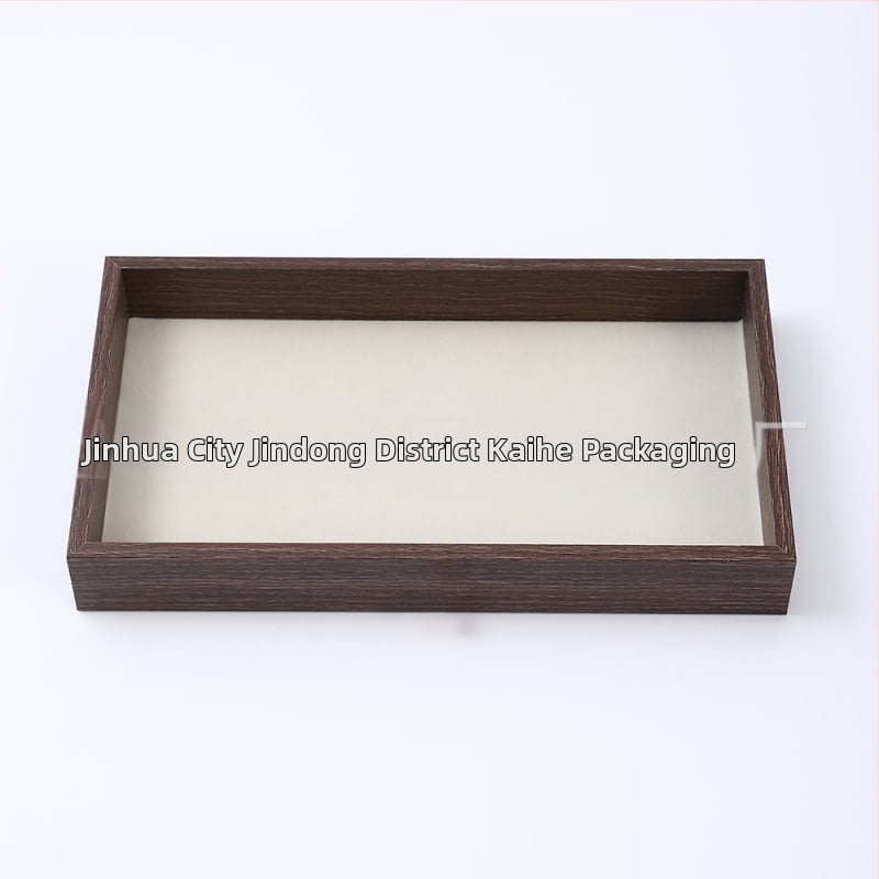 Diófából készült háromrétegű ékszerdoboz koreai stílusban, minimalist csíkos mintával