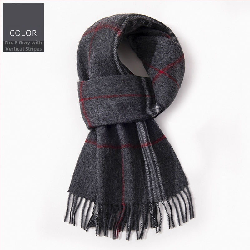 100% vilnas šalle — ziemas siltums, paplašināta garums, biznesa stils