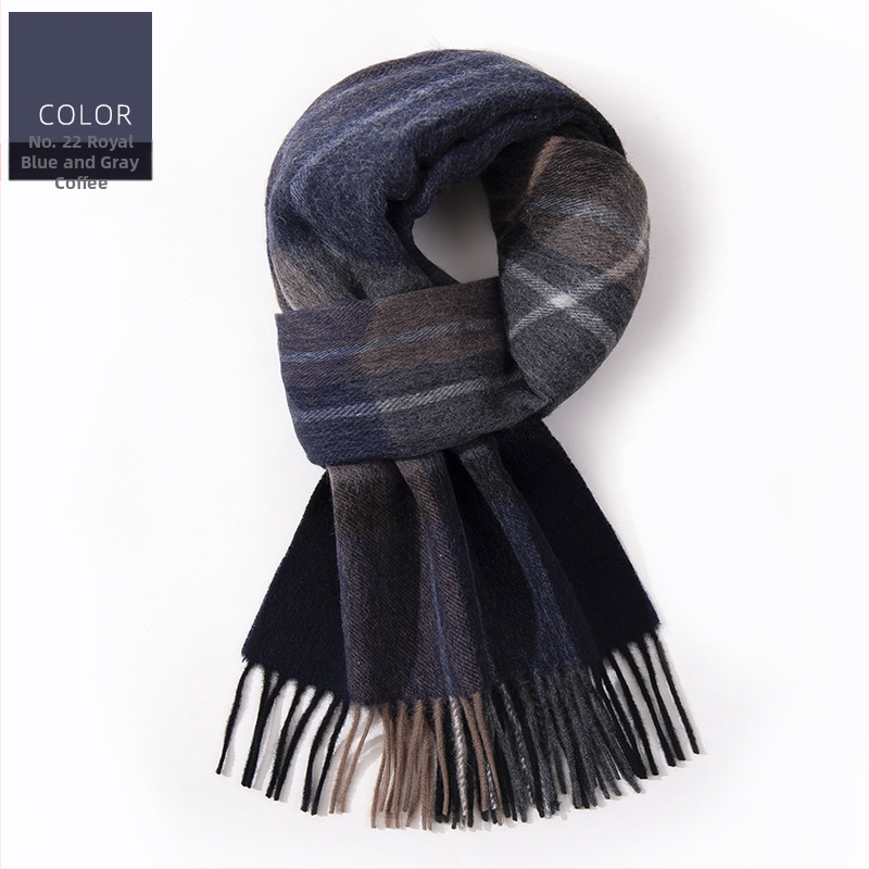 100% vilnas šalle — ziemas siltums, paplašināta garums, biznesa stils