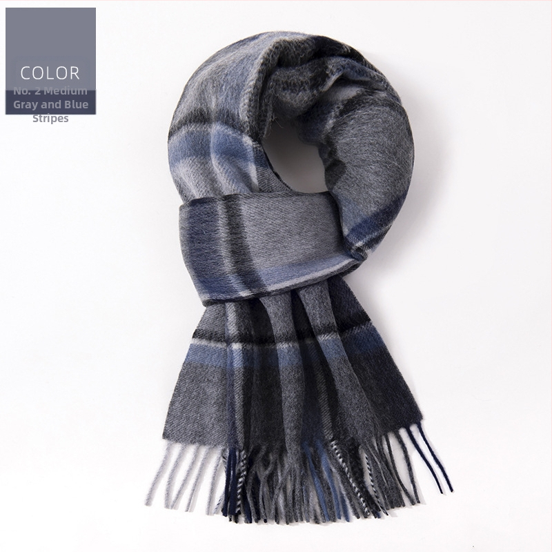 100% vilnas šalle — ziemas siltums, paplašināta garums, biznesa stils