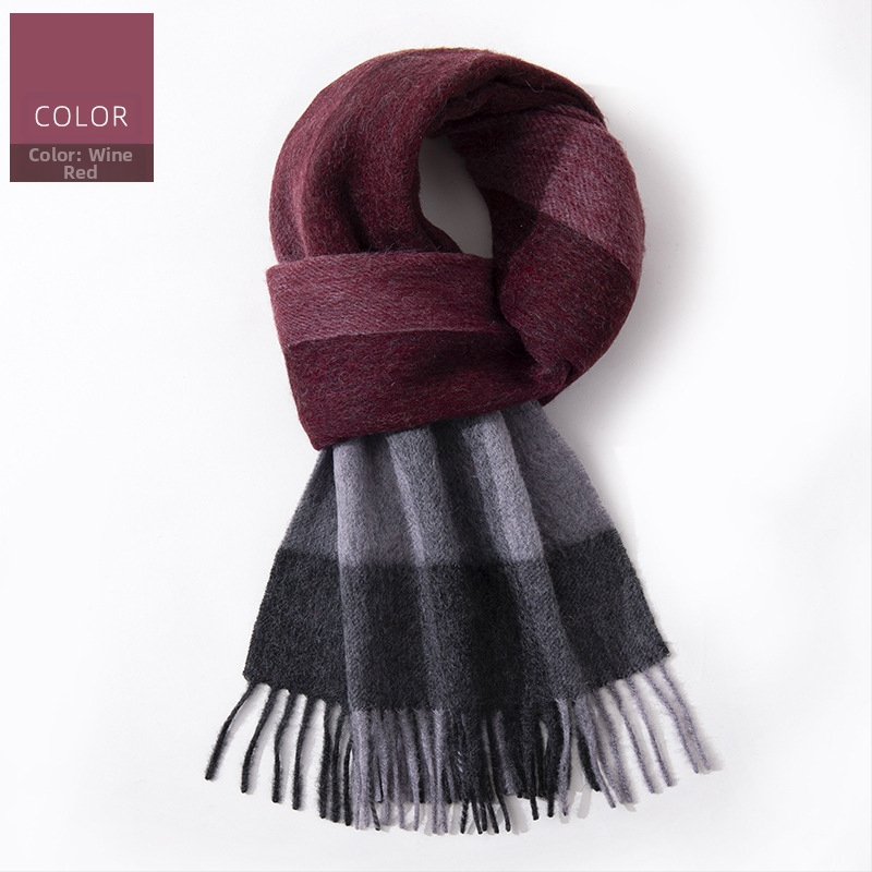 100% vilnas šalle — ziemas siltums, paplašināta garums, biznesa stils