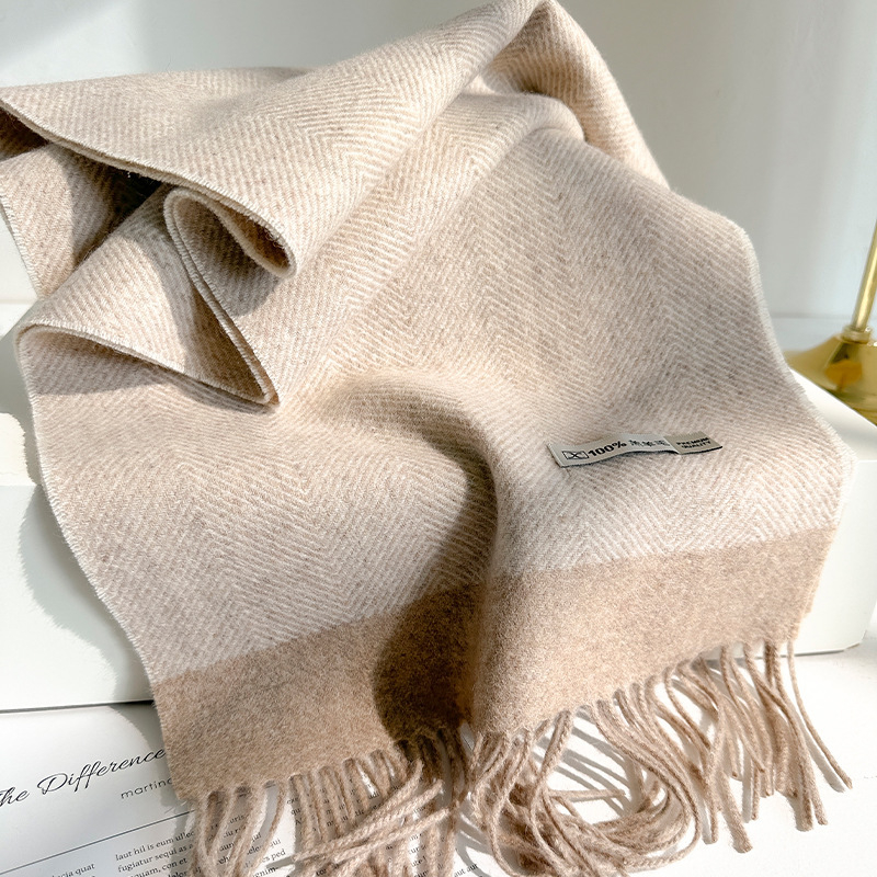 Unisex šalle no 100% vilnas, warp-knitted audums, ziema, oriģināls dizains, YM-065