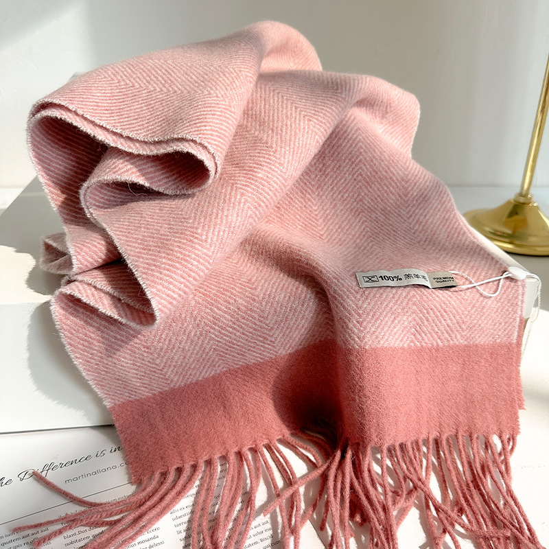 Unisex šalle no 100% vilnas, warp-knitted audums, ziema, oriģināls dizains, YM-065