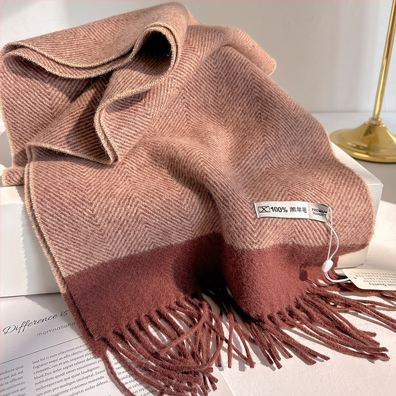 Unisex šalle no 100% vilnas, warp-knitted audums, ziema, oriģināls dizains, YM-065