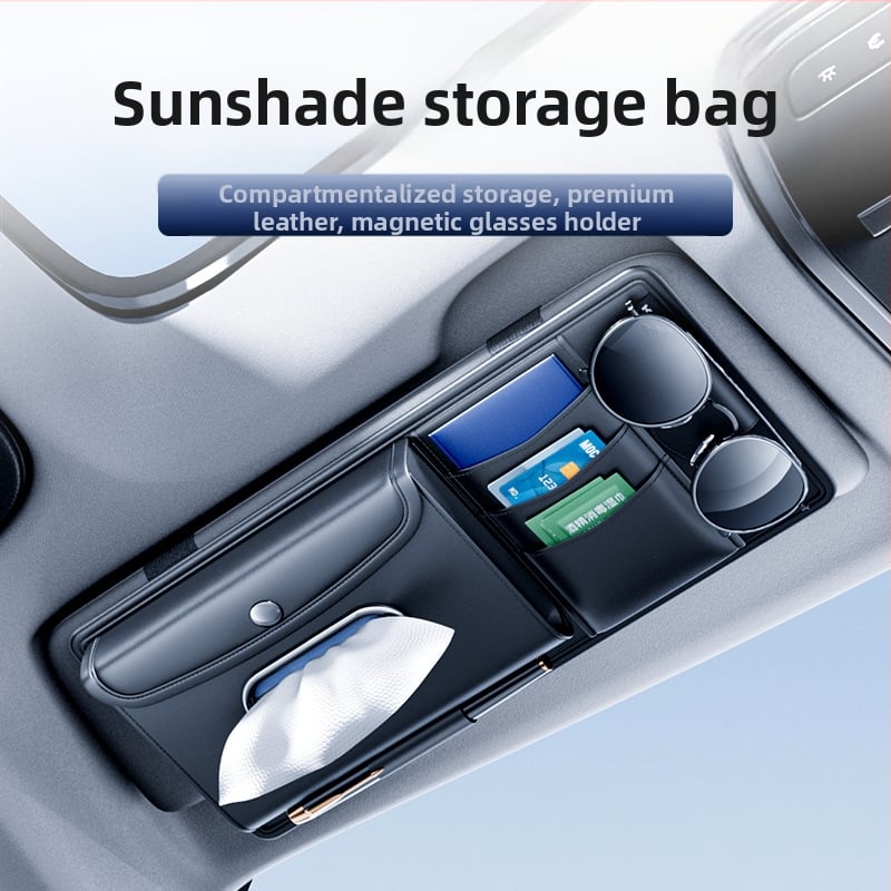 Кожен автоорганайзер за слънчев визьор — държач за очила, билети и лични карти; Kabulun, произход Guangzhou, за автомобил