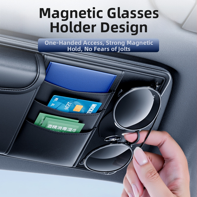 Кожен автоорганайзер за слънчев визьор — държач за очила, билети и лични карти; Kabulun, произход Guangzhou, за автомобил