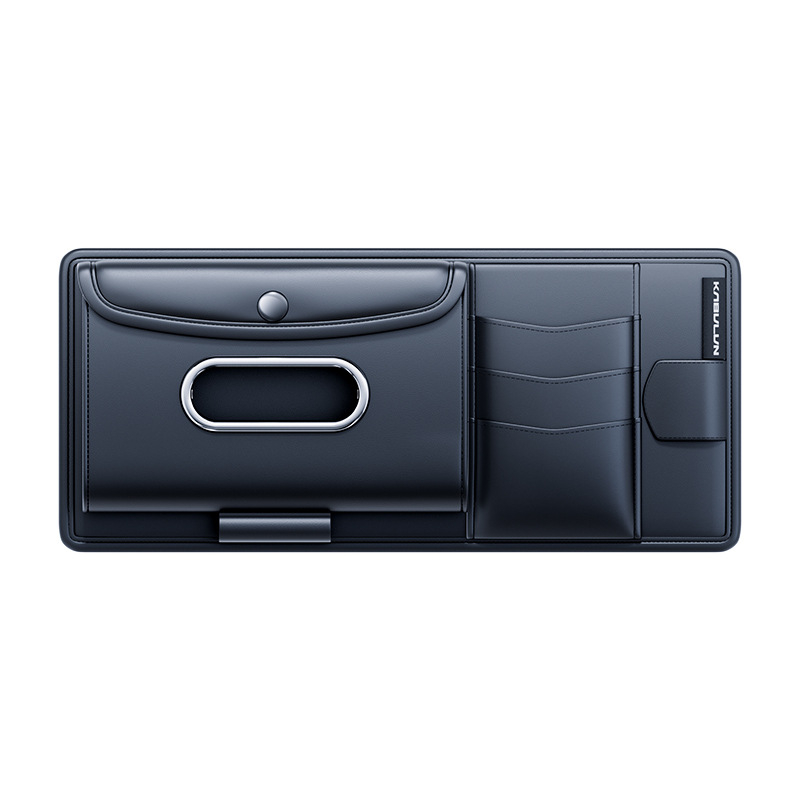 Δερμάτινος οργανωτής αυτοκινήτου για ηλιοπροστατευτικό προβολέα — θήκη για γυαλιά, εισιτήρια και ταυτότητες; μάρκα Kabulun, καταγωγή Guangzhou, για χρήση στο αυτοκίνητο