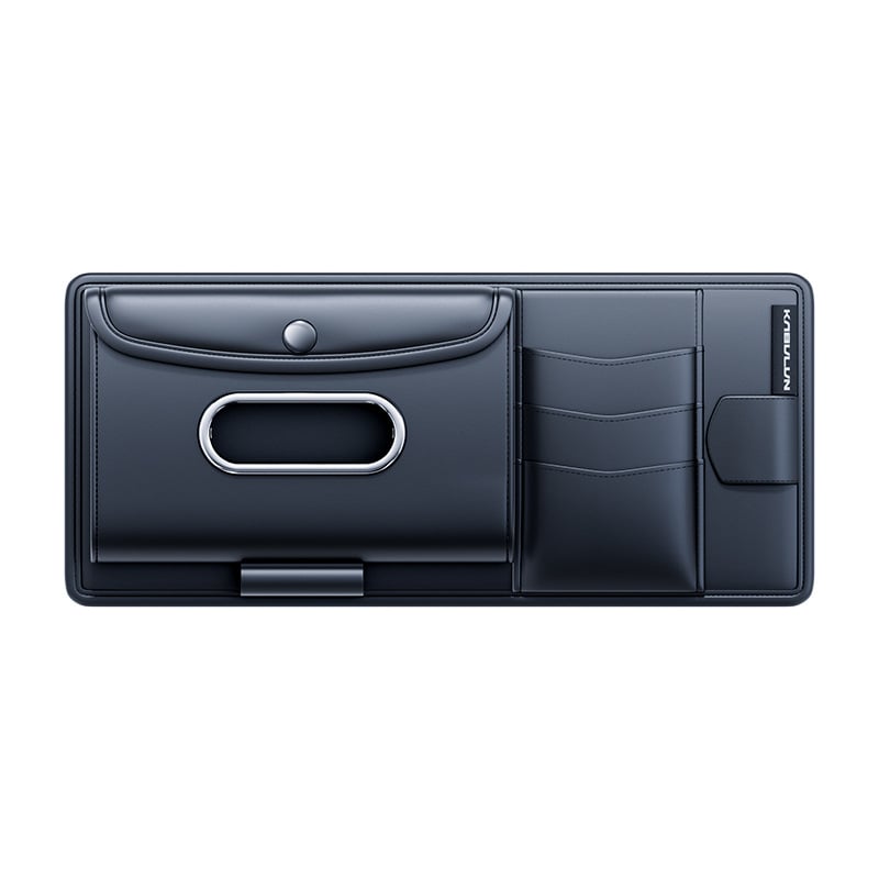 Δερμάτινος οργανωτής αυτοκινήτου για ηλιοπροστατευτικό προβολέα — θήκη για γυαλιά, εισιτήρια και ταυτότητες; μάρκα Kabulun, καταγωγή Guangzhou, για χρήση στο αυτοκίνητο