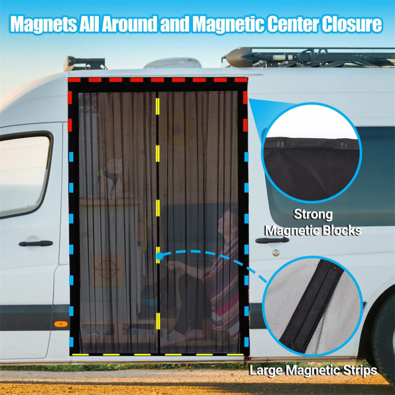 Automobilska mreža protiv komaraca za vrata, prozirna vrsta, viseći tip, universalni model, aluminijska folija, prilagodljivo