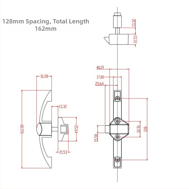 Arc RV κουμπωτή κλειδαριά με χειρολαβή από κράμα ψευδαργύρου, Μοντέλο J25016 — Κλειδαριά ντουλαπιού RV, στυλ Light Luxury, φινίρισμα: πολωμένο χρώμιο / νικέλιο με βούρτσα