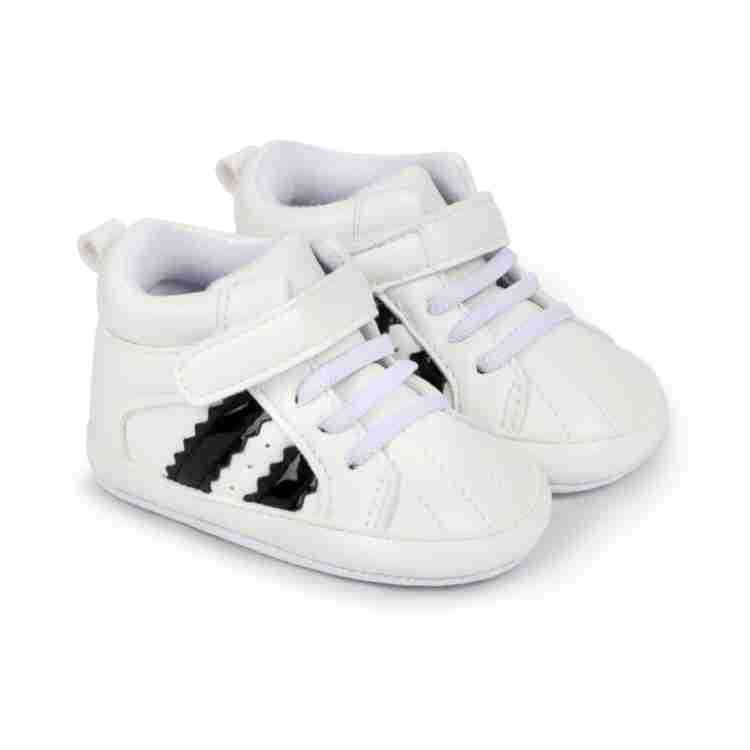 Unisex βρεφικά παπούτσια με υψηλό άνω μέρος, Velcro κλείσιμο, συνθετικό PU, ριγέ σχέδιο, αναπνεύσιμα