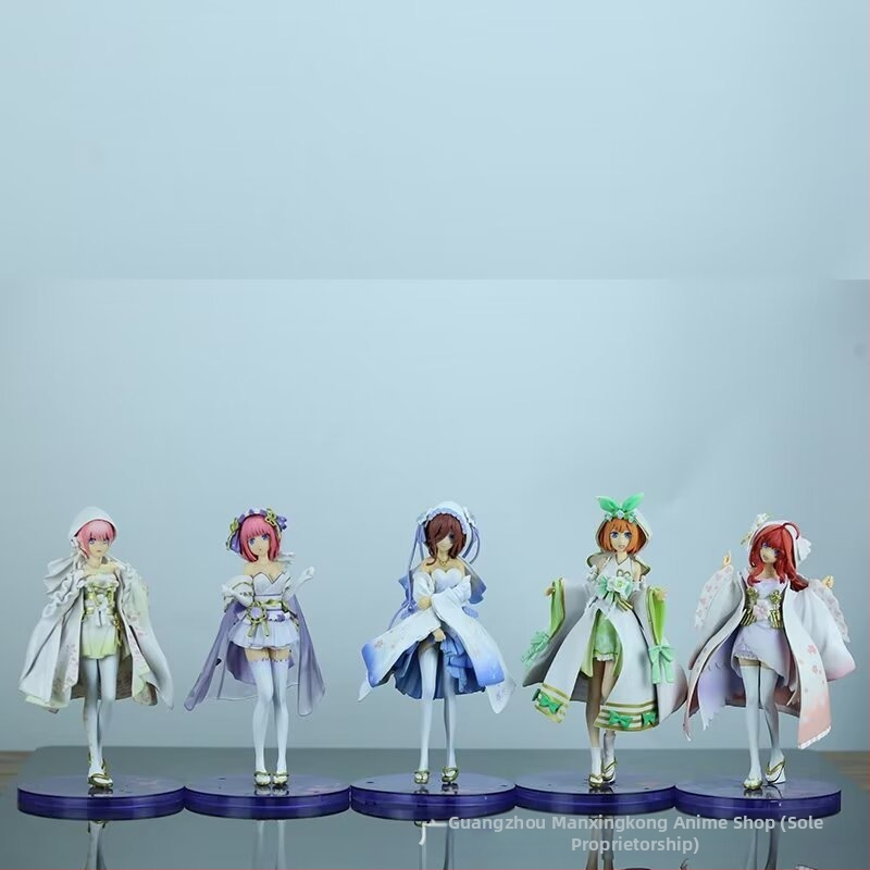 Quintessential Quintuplets PVC фигура – Ichika, Nino, Miku, Yotsuba, Itsuki в сватбена рокля, напълно сглобена