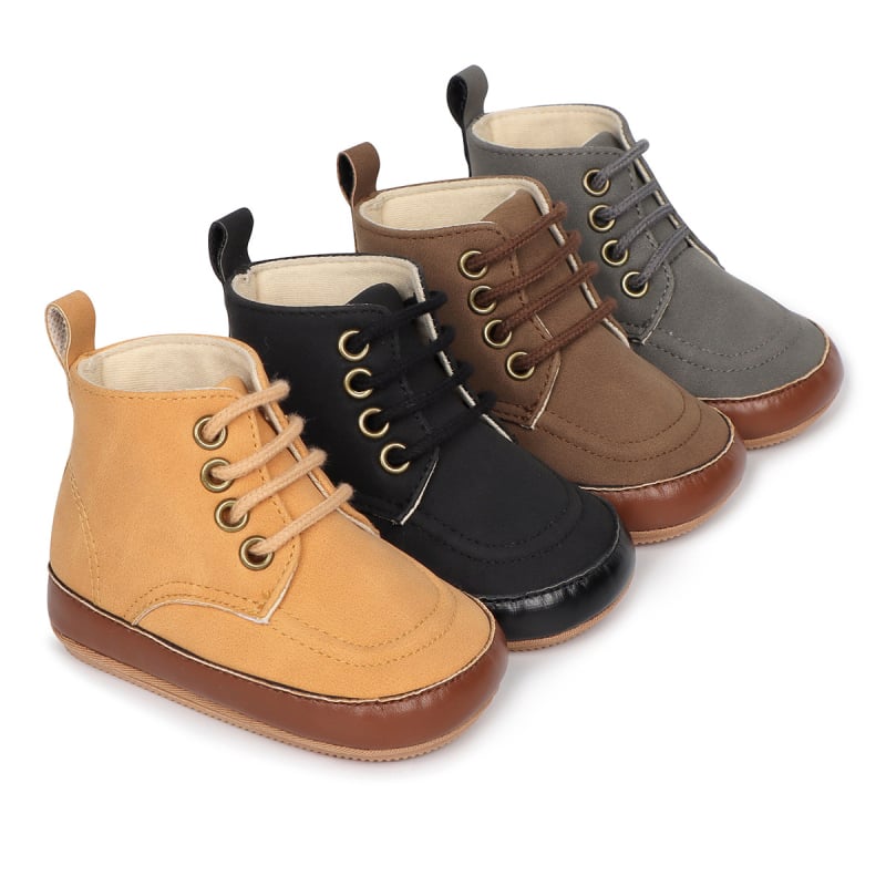 Μωρά μαθησιακά παπούτσια για άνοιξη-φθινοπωρο, με ψηλή επάνω μεριά, διαπνέοντα και αντιολισθητικά, PU επάνω μέρος, για ηλικίες 12–36 μηνών