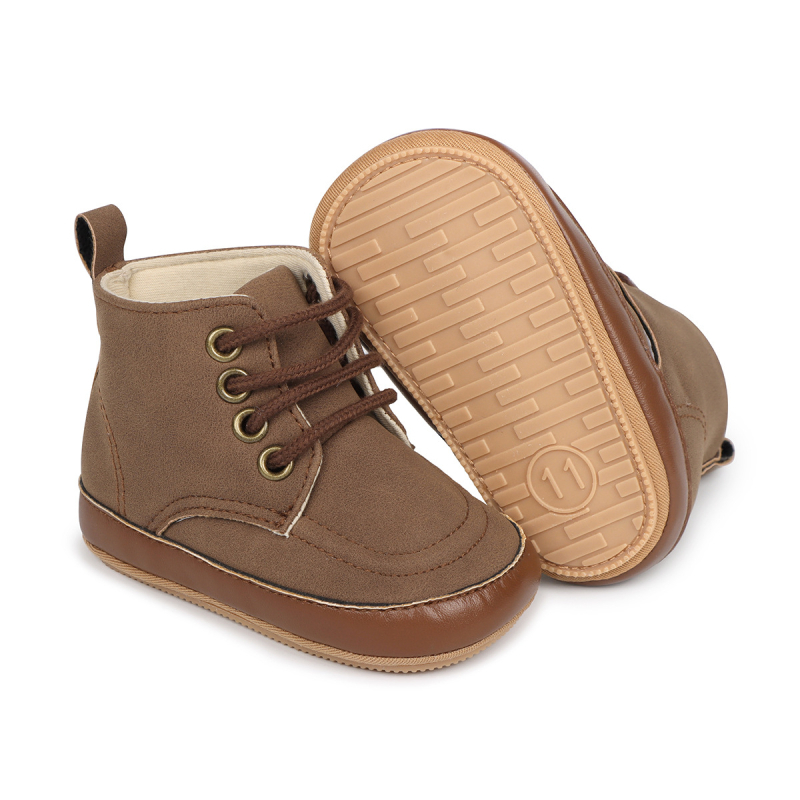 Μωρά μαθησιακά παπούτσια για άνοιξη-φθινοπωρο, με ψηλή επάνω μεριά, διαπνέοντα και αντιολισθητικά, PU επάνω μέρος, για ηλικίες 12–36 μηνών