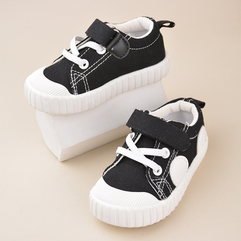 EDUBA Унисекс канвасови детски обувки с велкро закопчаване, подметка TPR, стелка EVA, мрежеста подплата