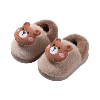 Παιδικές παντόφλες με γούνα, καρτούν μοτίο, unisex, για 1–6 ετών, σόλα TPR