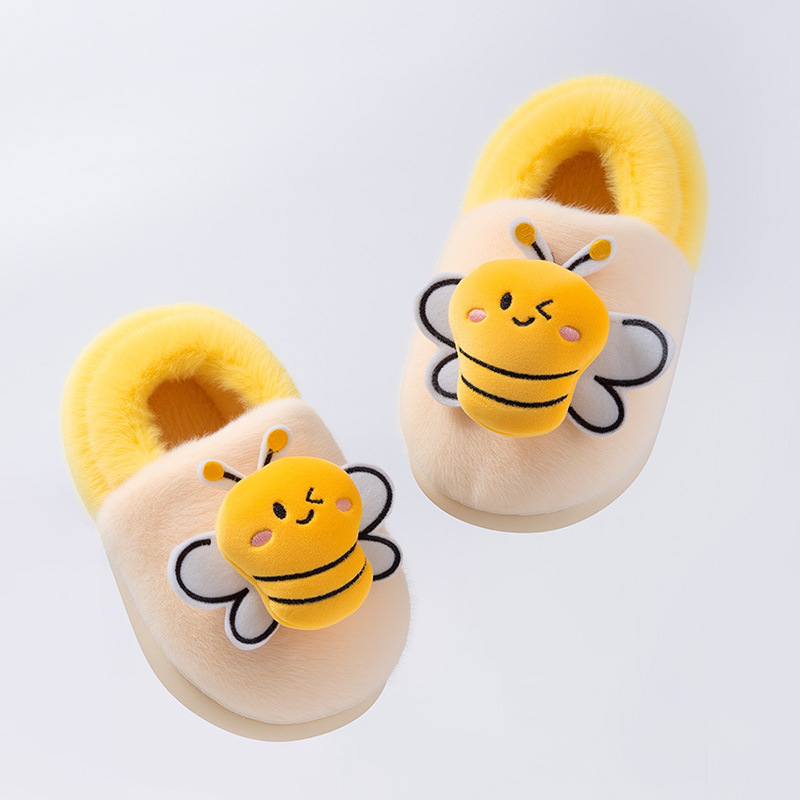 Παιδικές παντόφλες με γούνα, καρτούν μοτίο, unisex, για 1–6 ετών, σόλα TPR