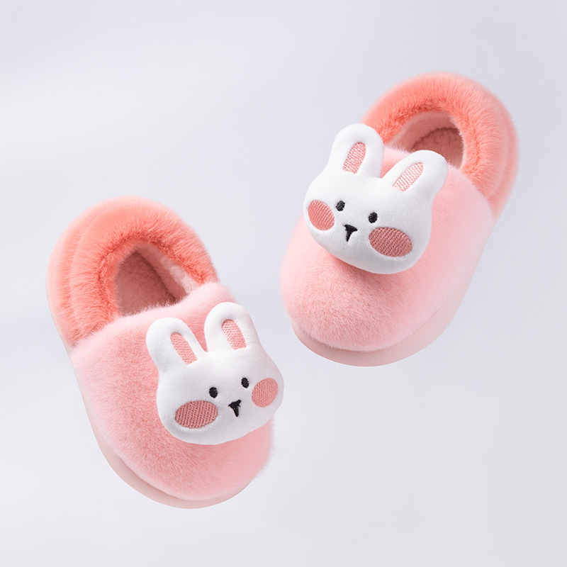 Παιδικές παντόφλες με γούνα, καρτούν μοτίο, unisex, για 1–6 ετών, σόλα TPR