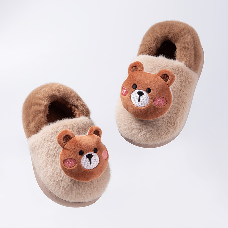 Παιδικές παντόφλες με γούνα, καρτούν μοτίο, unisex, για 1–6 ετών, σόλα TPR