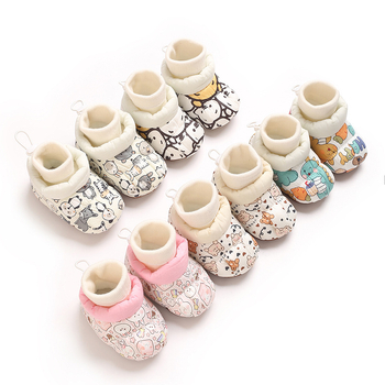 Dječje čarape-cipele s protukliznom potplatom, gornji dio od pamuka, crtani stil, za 6–12 mjeseci, jesen