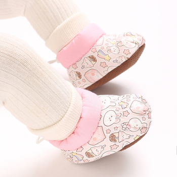 Dječje čarape-cipele s protukliznom potplatom, gornji dio od pamuka, crtani stil, za 6–12 mjeseci, jesen