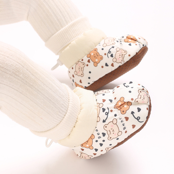Dječje čarape-cipele s protukliznom potplatom, gornji dio od pamuka, crtani stil, za 6–12 mjeseci, jesen