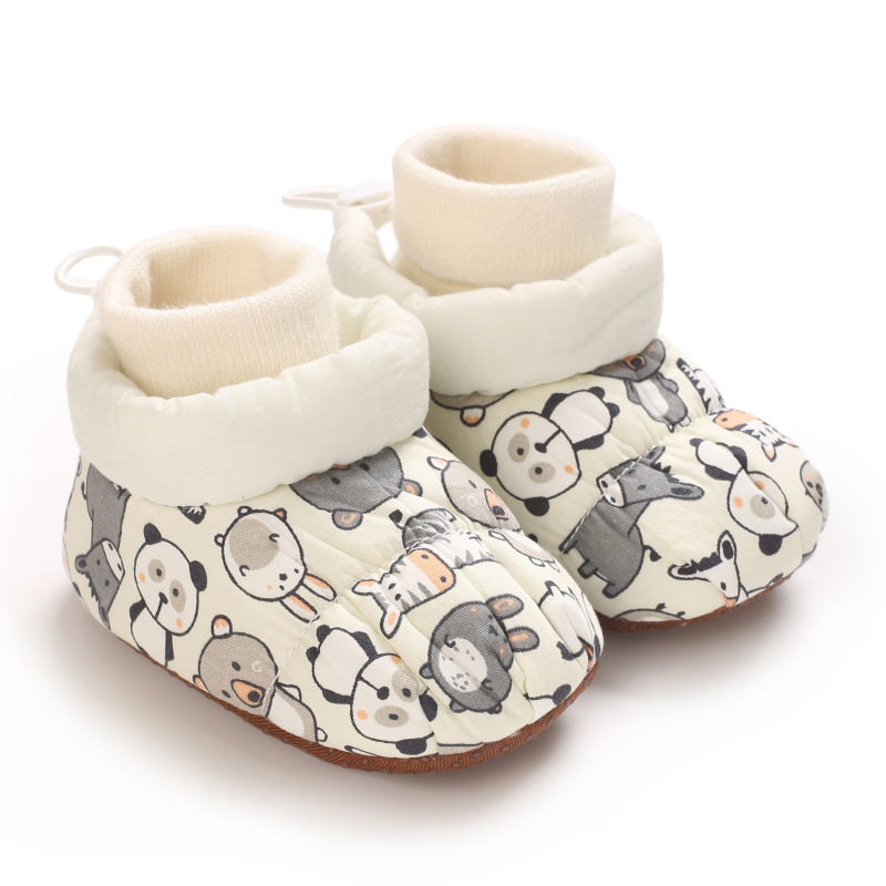 Dječje čarape-cipele s protukliznom potplatom, gornji dio od pamuka, crtani stil, za 6–12 mjeseci, jesen
