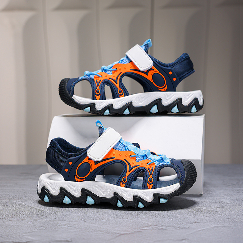 Αθλητικά σανδάλια για αγόρια, με επάνω μέρος από πλέγμα, EVA σόλα, λουράκι Velcro, για ηλικίες 4–16 ετών