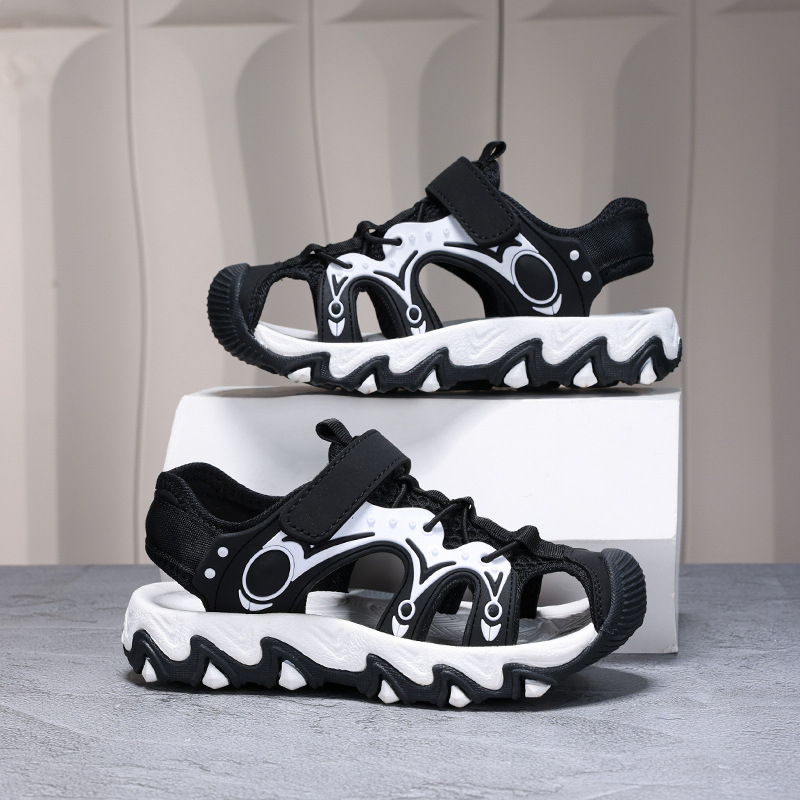 Zēnu sporta sandales, augšdaļa no tīkla, EVA zole, Velcro aizdare, vecums 4–16 gadi