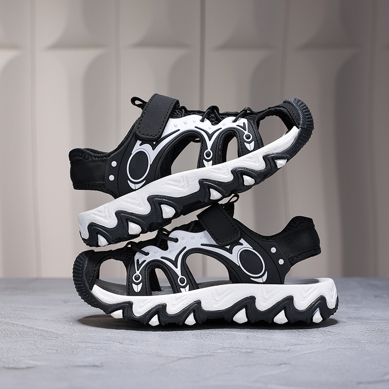 Zēnu sporta sandales, augšdaļa no tīkla, EVA zole, Velcro aizdare, vecums 4–16 gadi