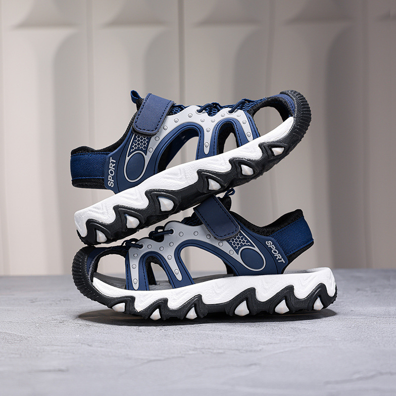 Zēnu sporta sandales, augšdaļa no tīkla, EVA zole, Velcro aizdare, vecums 4–16 gadi