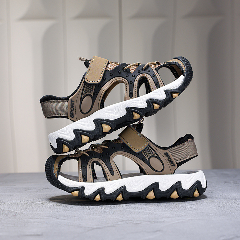 Zēnu sporta sandales, augšdaļa no tīkla, EVA zole, Velcro aizdare, vecums 4–16 gadi