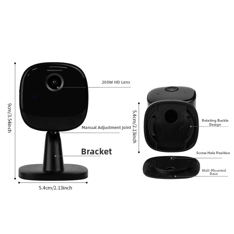 Вътрешна охранителна камера за домашна сигурност с Wi‑Fi, 1080P, облачно съхранение или SD карта, двупосочно аудио, 1 канал
