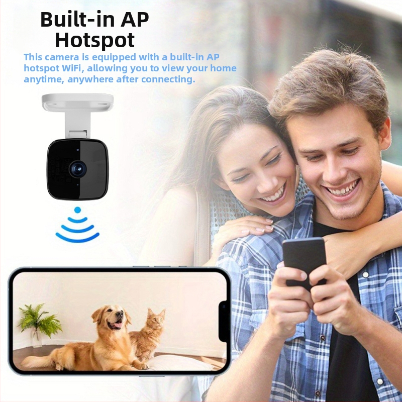 Безжична 360° камера за външна и вътрешна употреба с дистанционно управление – хоризонтално въртене 0-360°, скорост въртене 180°/s, вертикално въртене 90°, ограничение на въртенето 355°, захранване AC110-220V