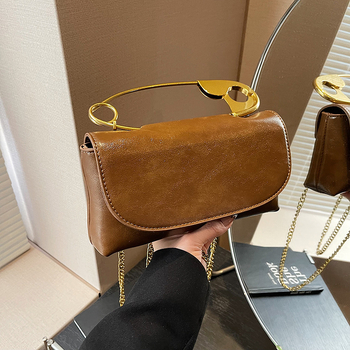 Τσάντα PU crossbody, οριζόντια τετράγωνη μορφή, φερμουάρ, θήκη κινητού, Χειμώνας 2024