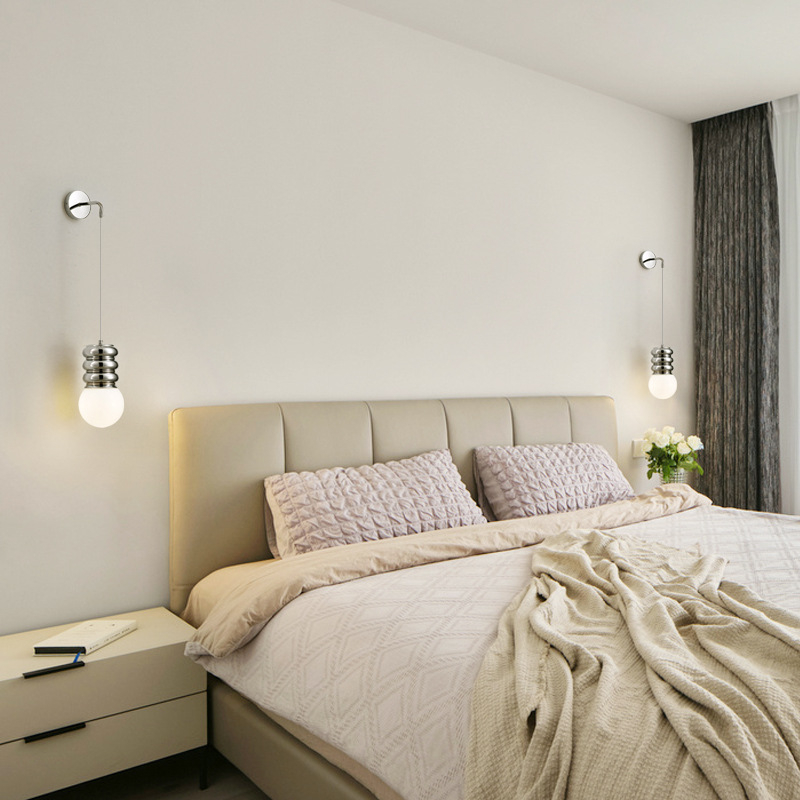 Nordiskā LED sienas lampa galvenajai guļamistabai pie gultas, nav vieda funkcija, 111–240V, FCC-b sertificēta