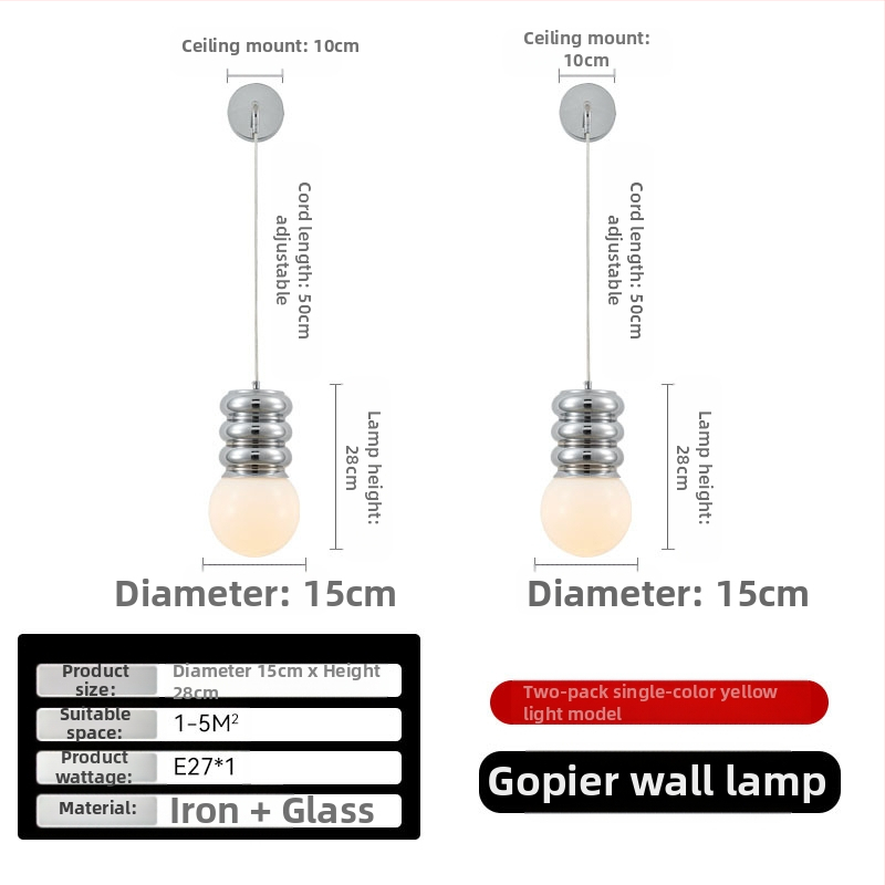 Nordiskā LED sienas lampa galvenajai guļamistabai pie gultas, nav vieda funkcija, 111–240V, FCC-b sertificēta