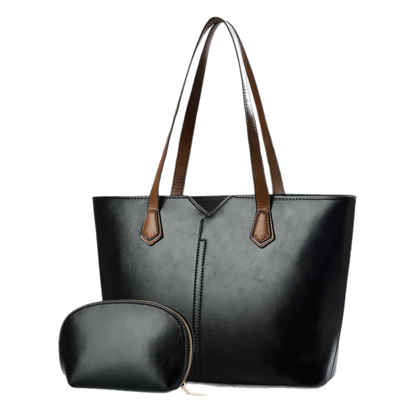 Tote rankinė – miesto minimalistinio stiliaus, PU medžiaga, poliesterio pamušalas, horizontalaus stačiakampio formos, užtrauktukas.