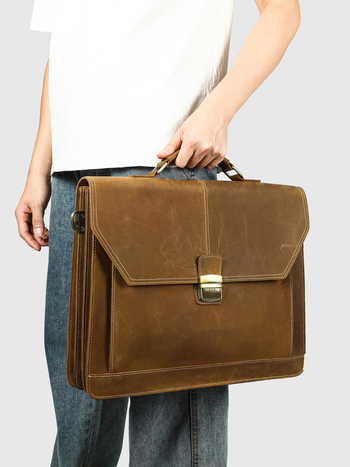 MASIWEI Crazy Horse Leather Επαγγελματική Τσάντα Για Φορητό Υπολογιστή (Γνήσιο Δέρμα; Crazy Horse Δέρμα; Στυλ: Business Elite; Αναδιπλούμενο; Μείωση Φορτίου)