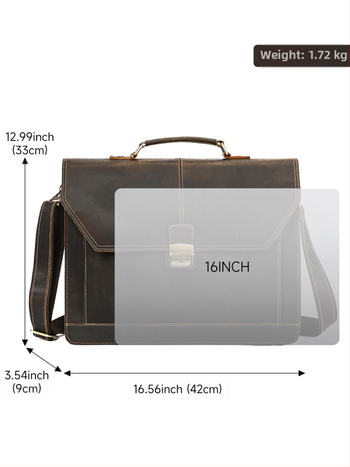 MASIWEI Crazy Horse Leather Επαγγελματική Τσάντα Για Φορητό Υπολογιστή (Γνήσιο Δέρμα; Crazy Horse Δέρμα; Στυλ: Business Elite; Αναδιπλούμενο; Μείωση Φορτίου)