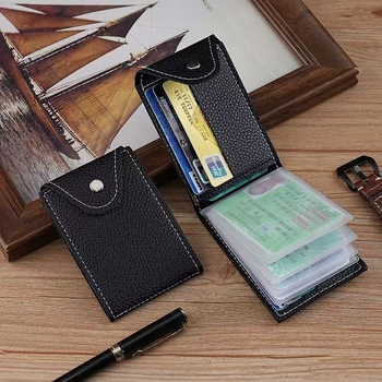 Geustos PU δερμάτινη θήκη για δίπλωμα οδήγησης, unisex, με πολλαπλά διαμερίσματα για κάρτες, αστική απλότητα