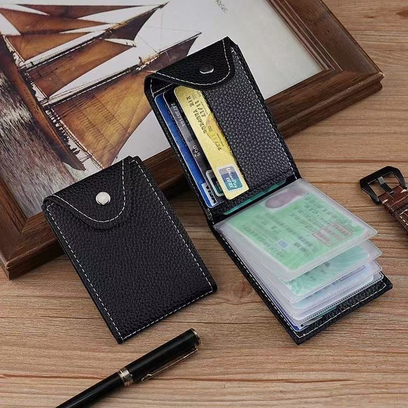 Geustos PU δερμάτινη θήκη για δίπλωμα οδήγησης, unisex, με πολλαπλά διαμερίσματα για κάρτες, αστική απλότητα