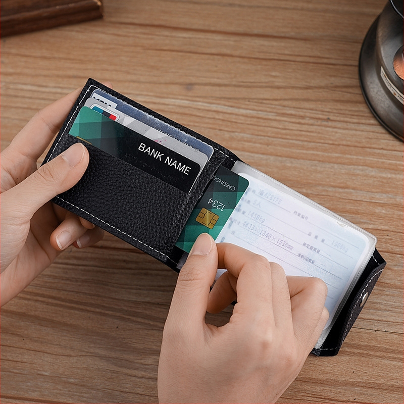 Калъф за шофьорска книжка от PU кожа, унисекс, множество джобове за карти, Geustos, урбан минимализъм