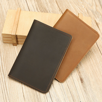 Θήκη Διαβατηρίου από Γνήσιο Δέρμα Crazy Horse — Unisex, Ρετρό Στυλ Ευρώπη-Αμερική, Πολύ ελαφρύ, Με δύο Διαμερίσματα, Επένδυση από Δέρμα Αγελάδας