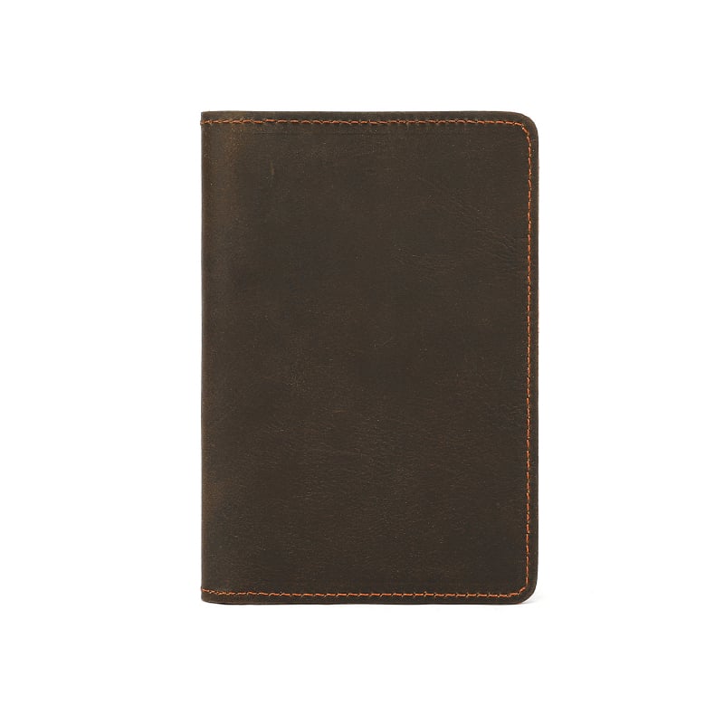 Θήκη Διαβατηρίου από Γνήσιο Δέρμα Crazy Horse — Unisex, Ρετρό Στυλ Ευρώπη-Αμερική, Πολύ ελαφρύ, Με δύο Διαμερίσματα, Επένδυση από Δέρμα Αγελάδας