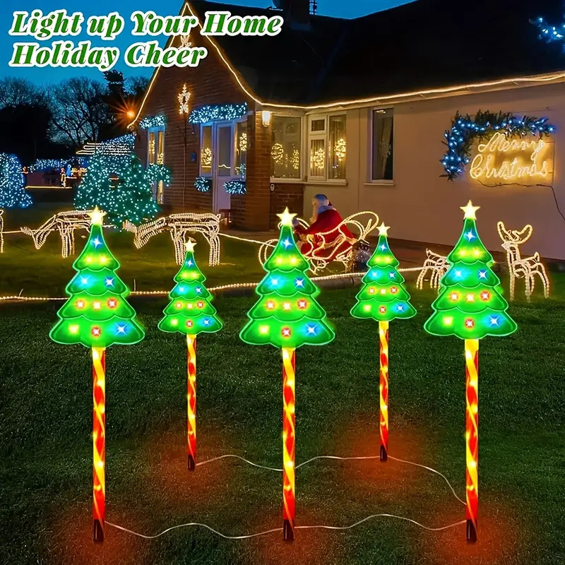 Saulės energijos Kalėdų eglutės stiebo šviesos lauke, IP44, 0,03 W šviesos šaltinis, modelis AS-55, mygtuko valdymas