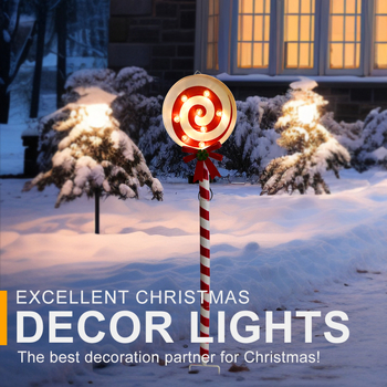 Соларни коледни градински светлини за открито, железна конструкция, снежен човек и бонбони форми, IP44, 0.5W, 6–12 ч време на работа