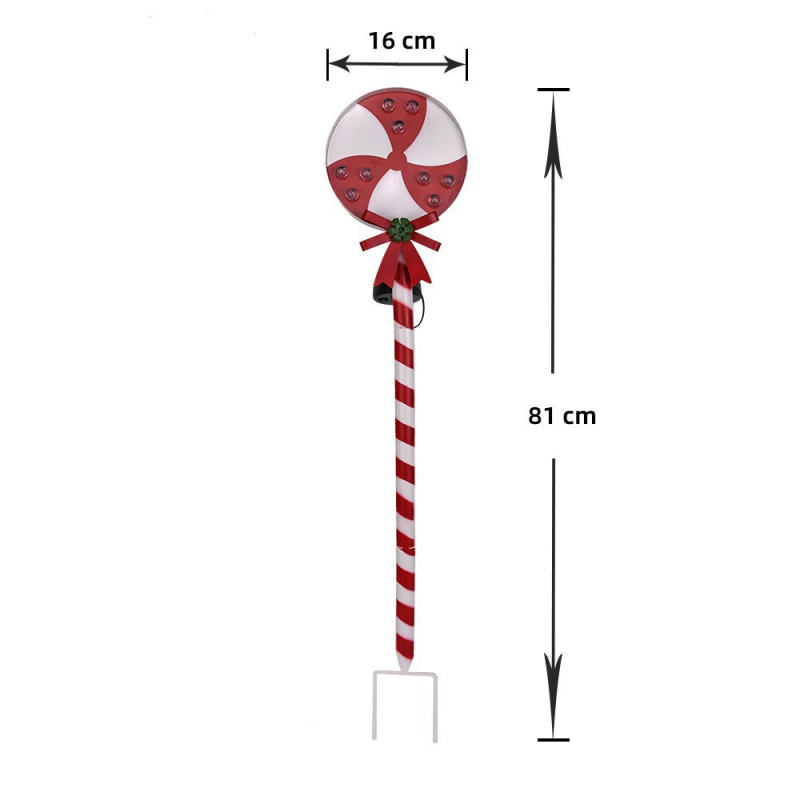 Соларни коледни градински светлини за открито, железна конструкция, снежен човек и бонбони форми, IP44, 0.5W, 6–12 ч време на работа
