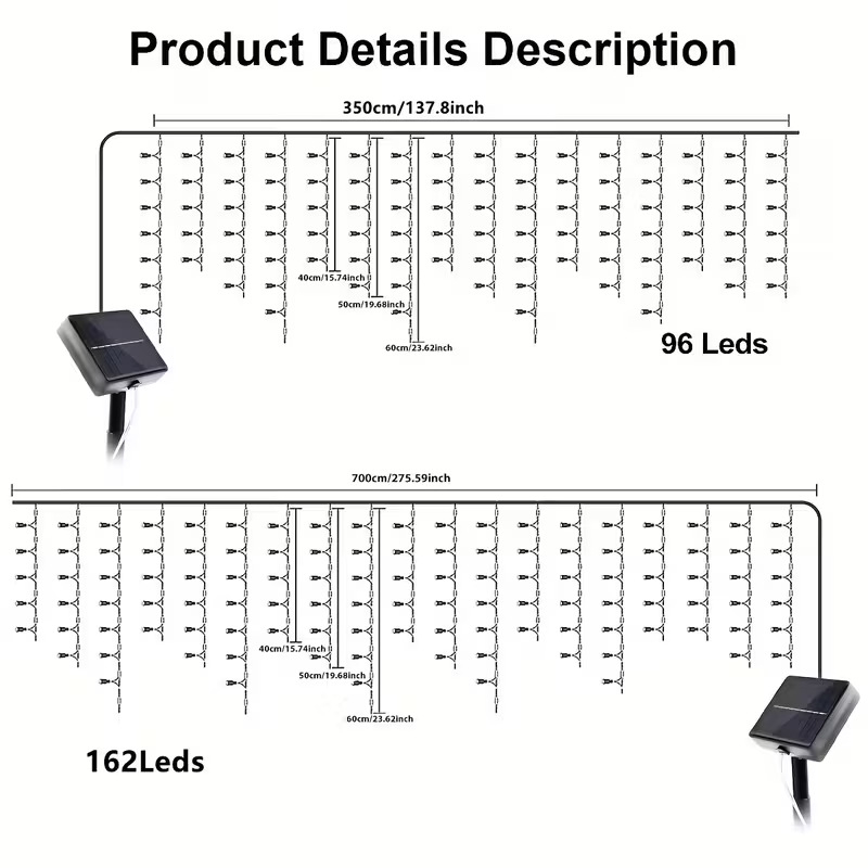 Išorinės saulės LED girliandos dekoracijoms — gėlių forma, IP65, 10W; Maitinimas: saulės/baterijos/USB/DC; Nuotolinis arba mygtukų valdymas